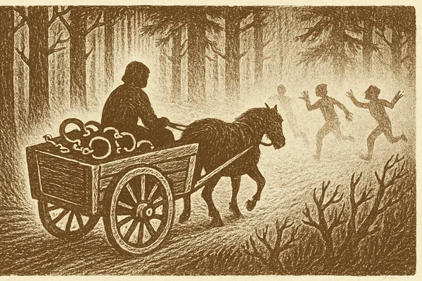 Slug fångtransport i skogen