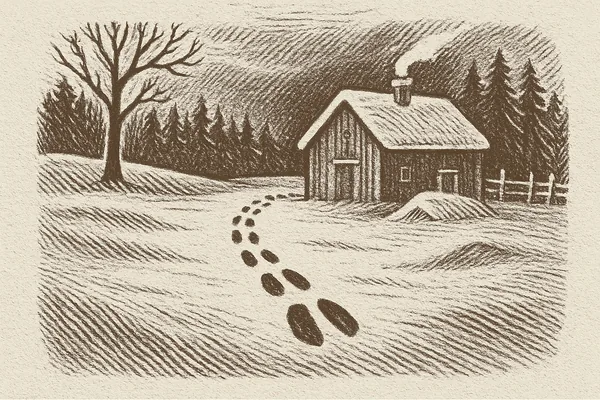 Mystiska spår i snön
