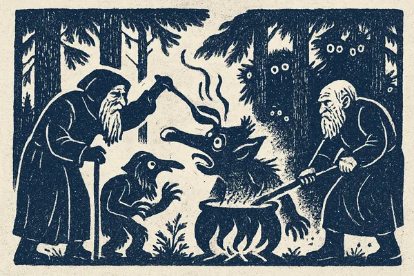 Trollets besök i skogen
