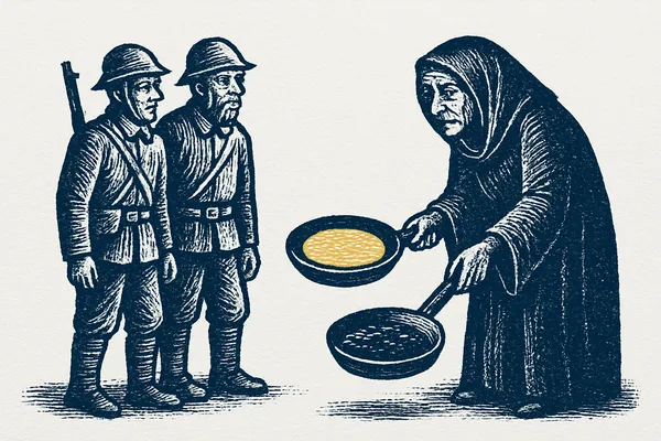 Pannkakor och krigshumor